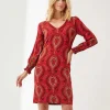 Dress V-Neck Slinky Paisley*Ana Alcazar Outlet