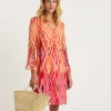 Mesh Dress Ikat Print Beads*Ana Alcazar Sale