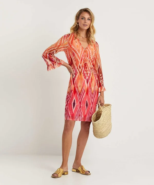 Mesh Dress Ikat Print Beads*Ana Alcazar Sale