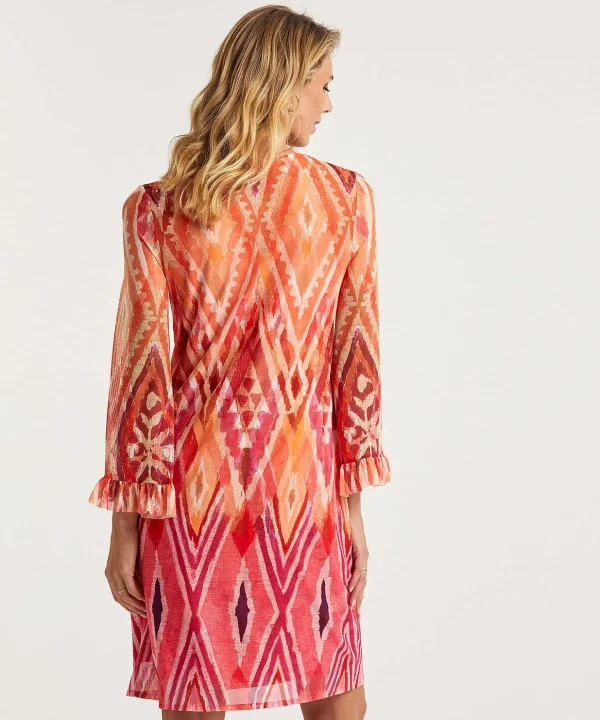 Mesh Dress Ikat Print Beads*Ana Alcazar Sale
