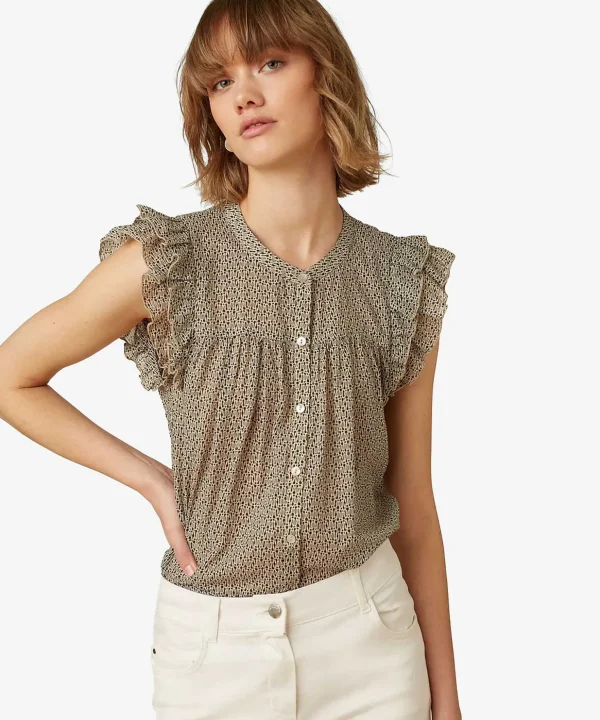 Beaumont Sleeveless Blouse Graphic Print*BEAUMONT APPAREL Fashion