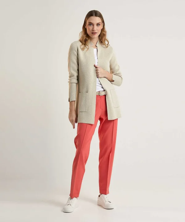 Blazer Vest Medium Length Puntaknit** New