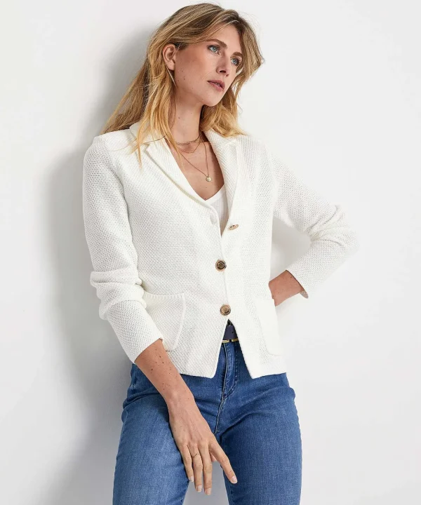 Blazer Vest Relief Knit** Fashion