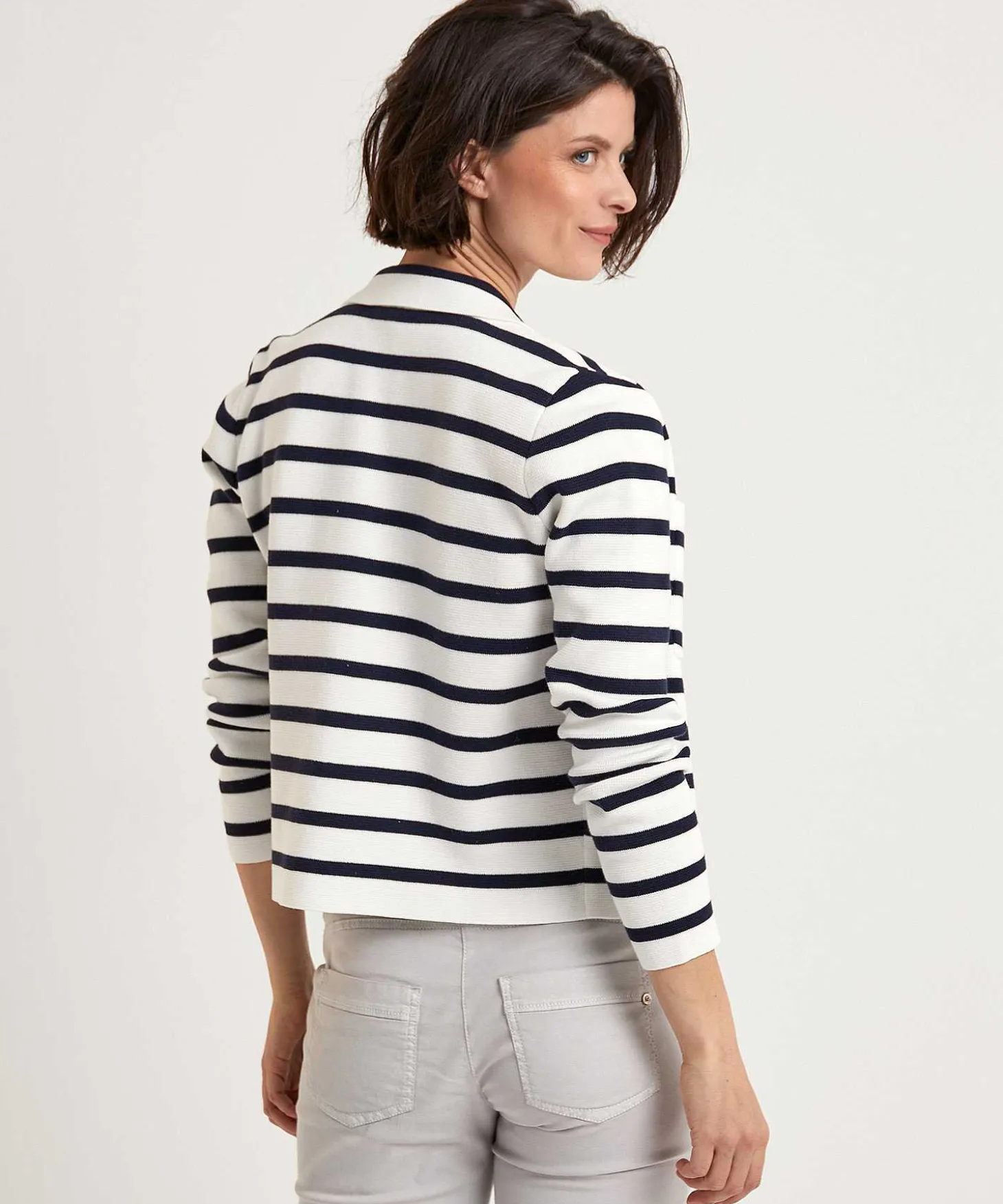 blouse_cardigan_puntakni_0.webp Blouse Cardigan Puntaknit Breton Stripe** Hot