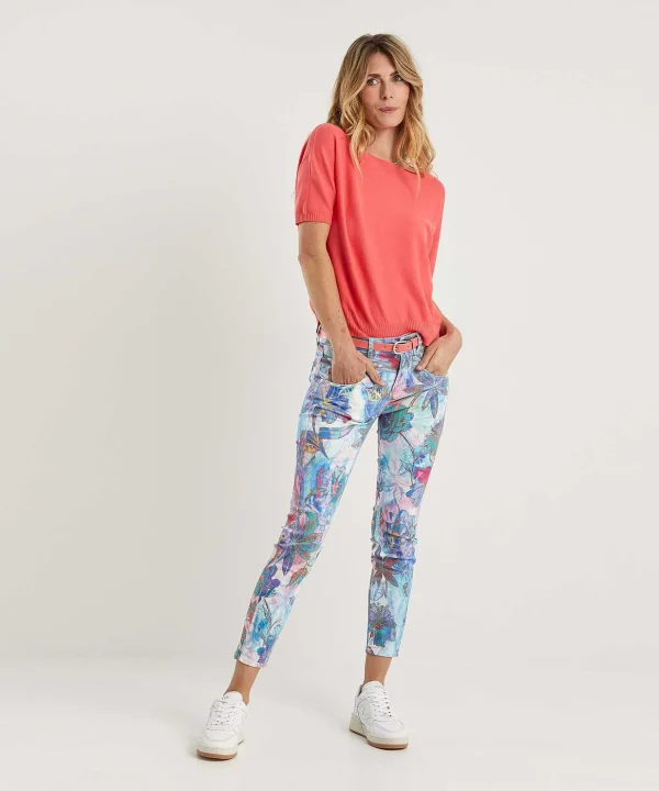 Skinny Jeans Flower Print Ana*Brax New