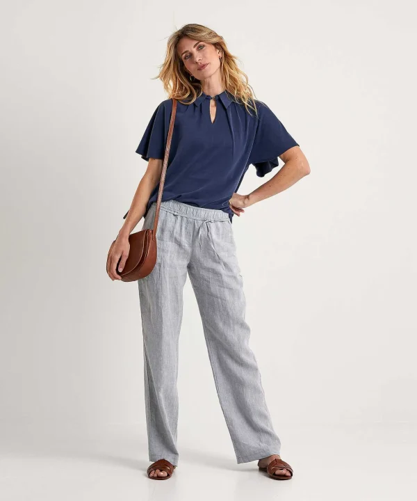 Wide Leg Linen Trousers Farina*Brax Best Sale