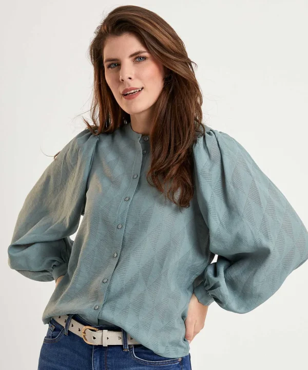 Blouse Puff Sleeve Rikki Geo*By-Bar Sale