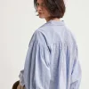 Oversized Short Blouse Pinstripe Sarah*By-Bar Best Sale