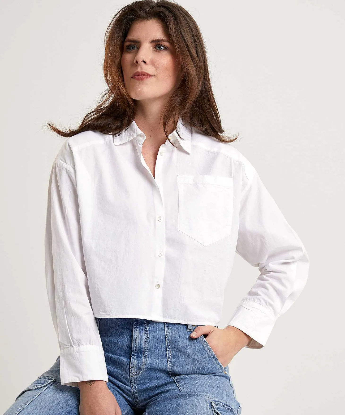 bybar_short_poplin_blouse_3.webp Short Poplin Blouse Florien*By-Bar Best Sale