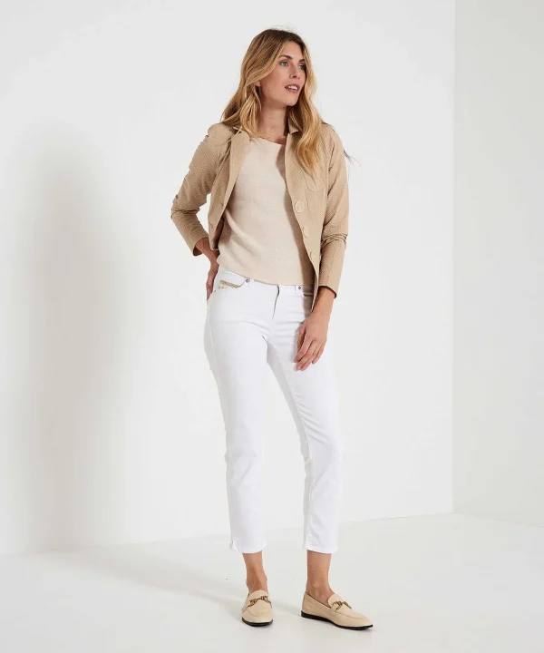 Cropped Pants Rhinestone Detail Piper*Cambio Fashion
