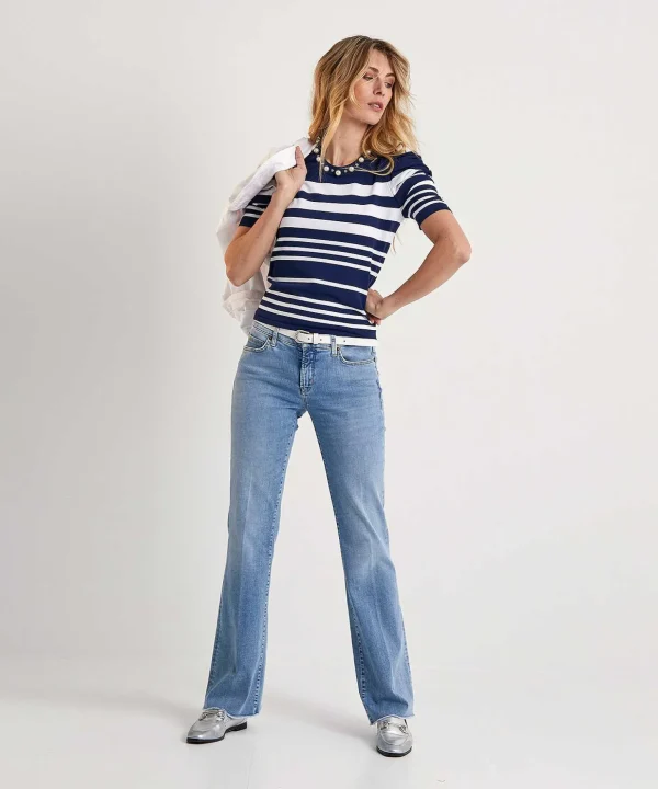 Flared Jeans Frayed Paris*Cambio Best Sale