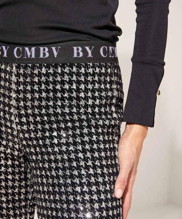 Flared Pants Pied-De-Poule Sequins Francis*Cambio Flash Sale