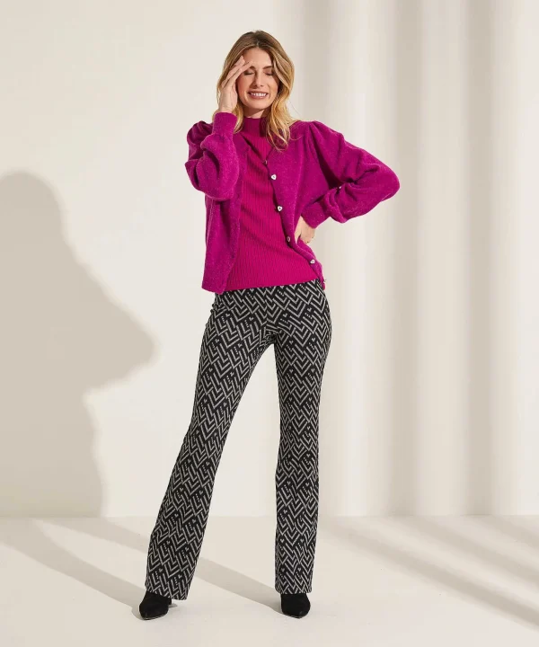 Flared Tregging Geo Flower*Cambio Outlet