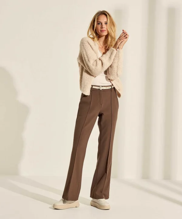Flared Trousers Pintucks Fawn*Cambio Clearance