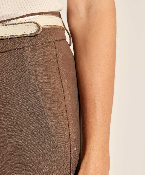Flared Trousers Pintucks Fawn*Cambio Clearance