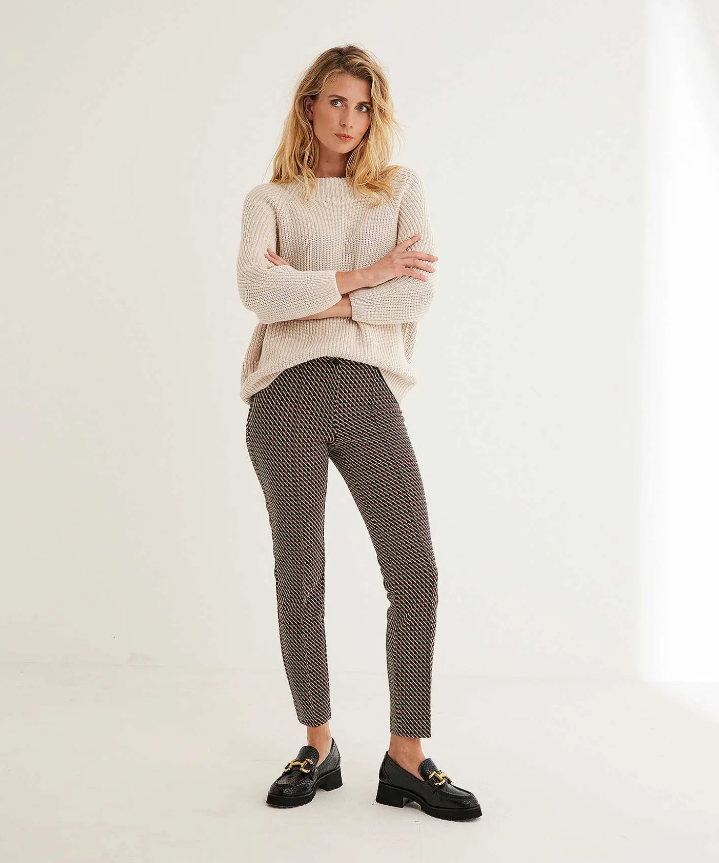 cambio_jacquard_trousers__0.webp Jacquard Trousers Graphic Ros*Cambio Best