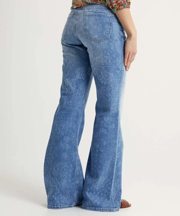 Wide Leg Jeans Paisley Print Fabienne*Cambio Sale