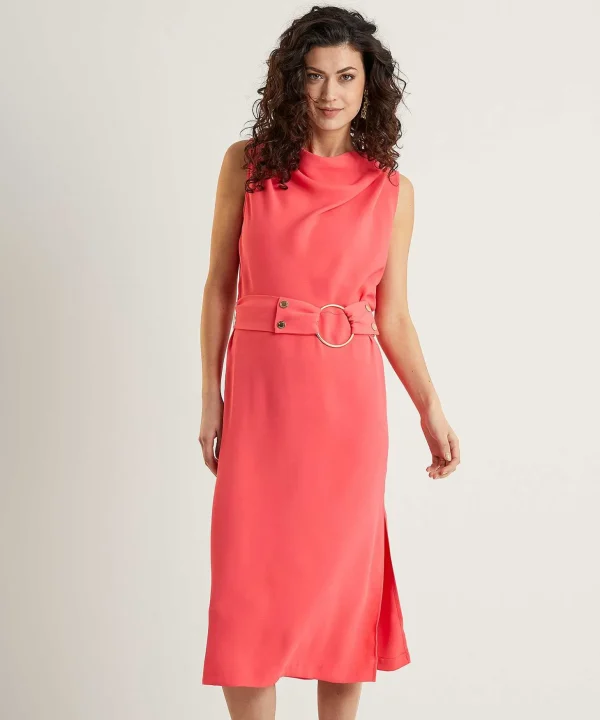 Sleeveless Dress Waterfall Neck*Caroline Biss Discount