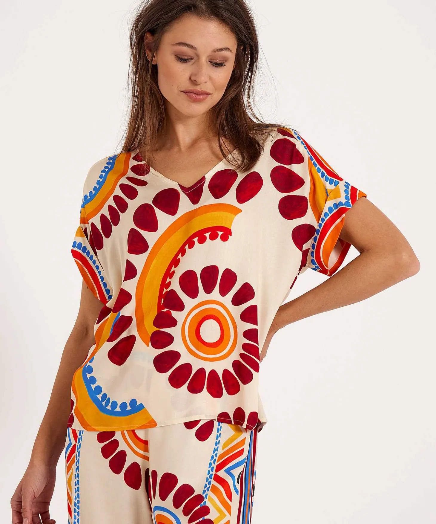 caroline_biss_top_ethnic__0.webp Top Ethnic Print*Caroline Biss Best Sale