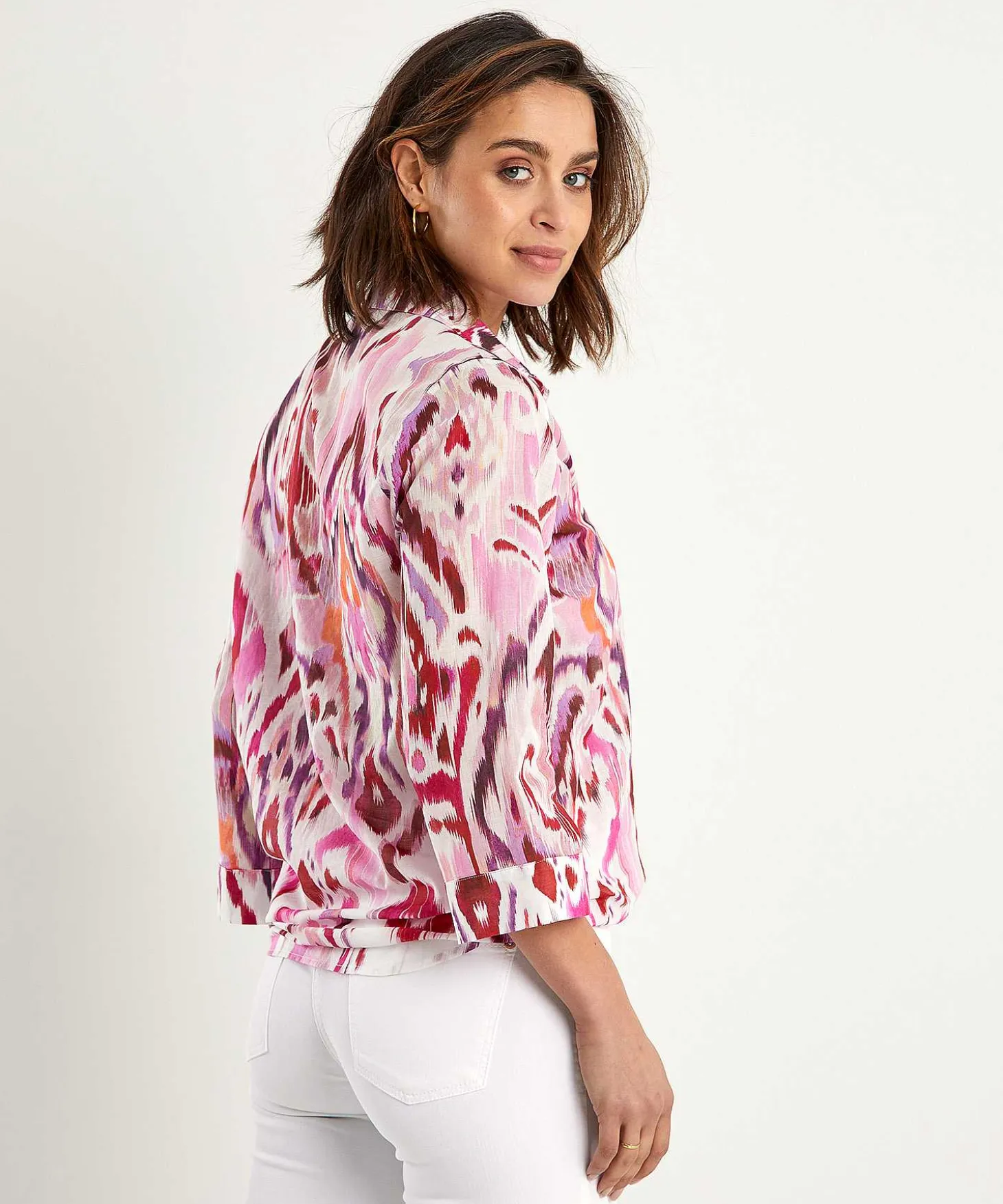 cotton_voile_blouse_ikat_1-1.webp Cotton Voile Blouse Ikat Multicolor** Sale