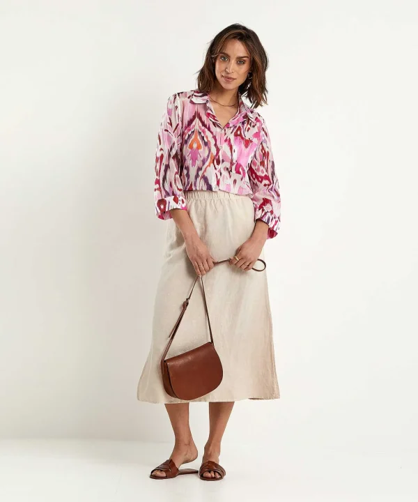 Cotton Voile Blouse Ikat Multicolor** Sale