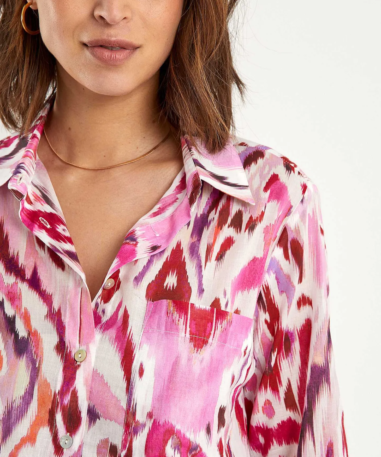 cotton_voile_blouse_ikat_3-1.webp Cotton Voile Blouse Ikat Multicolor** Sale