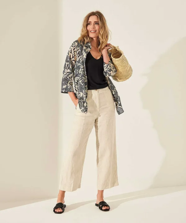Cotton Voile Blouse Leaf Print** Discount