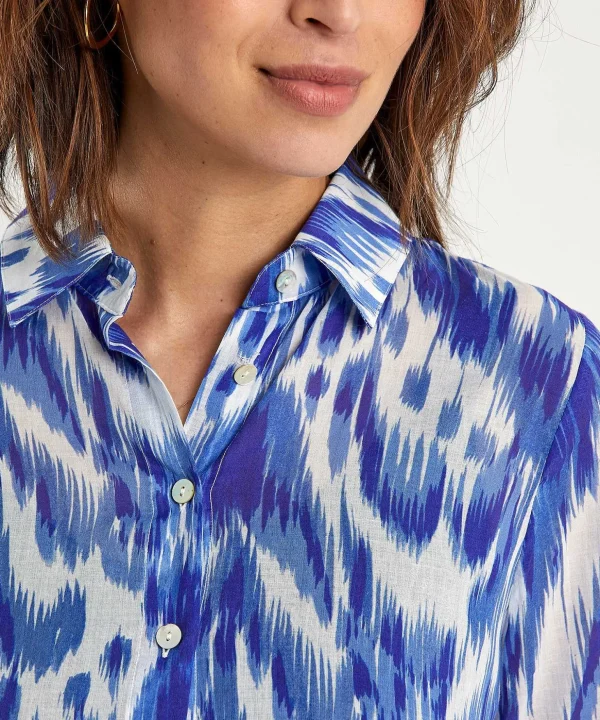 Cotton Voile Shirt Dress Ikat** Fashion
