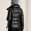 Short Down Jacket Leather Look Coated*Creenstone Best