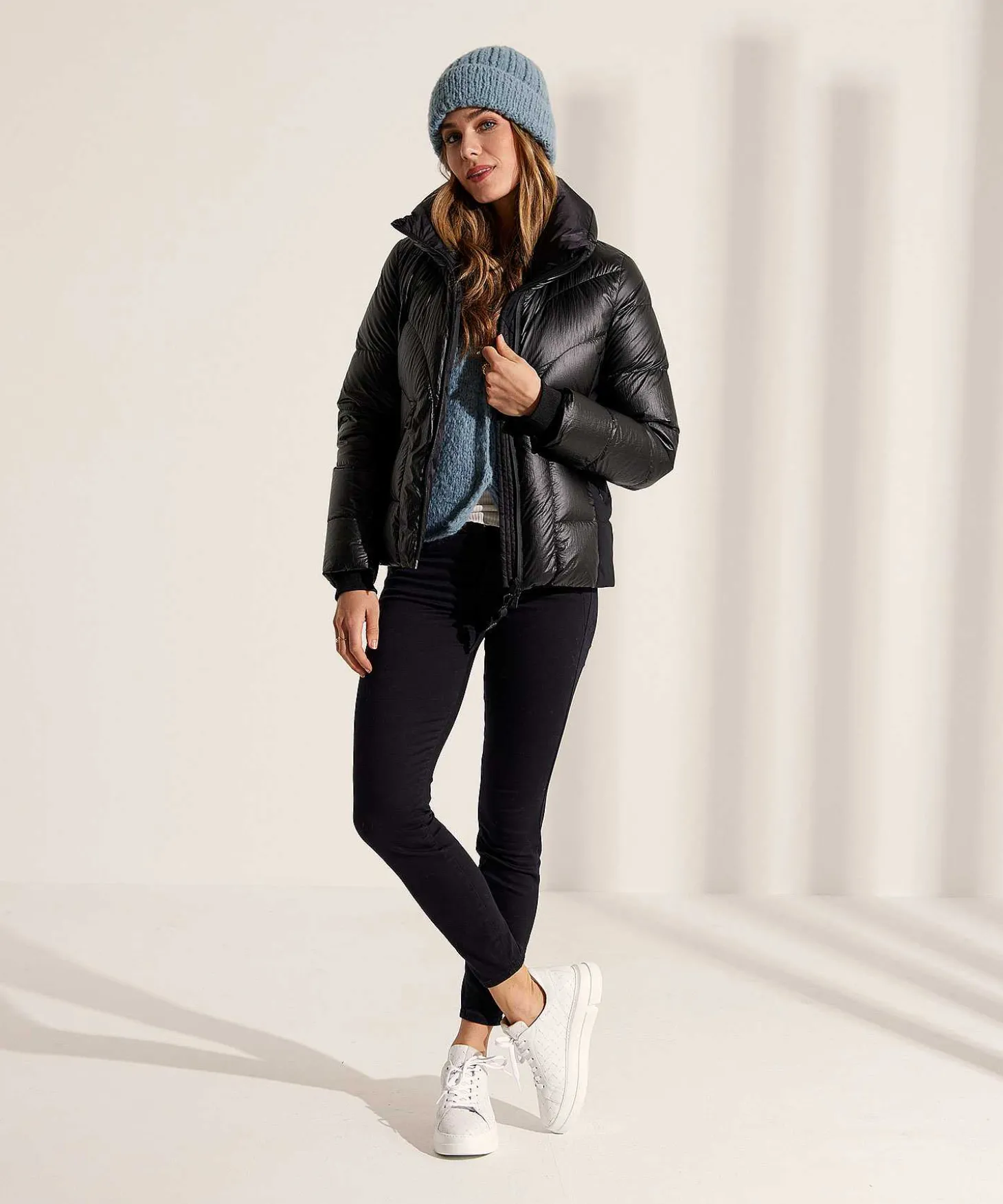 creenstone_short_down_jac_2.webp Short Down Jacket Leather Look Coated*Creenstone Best