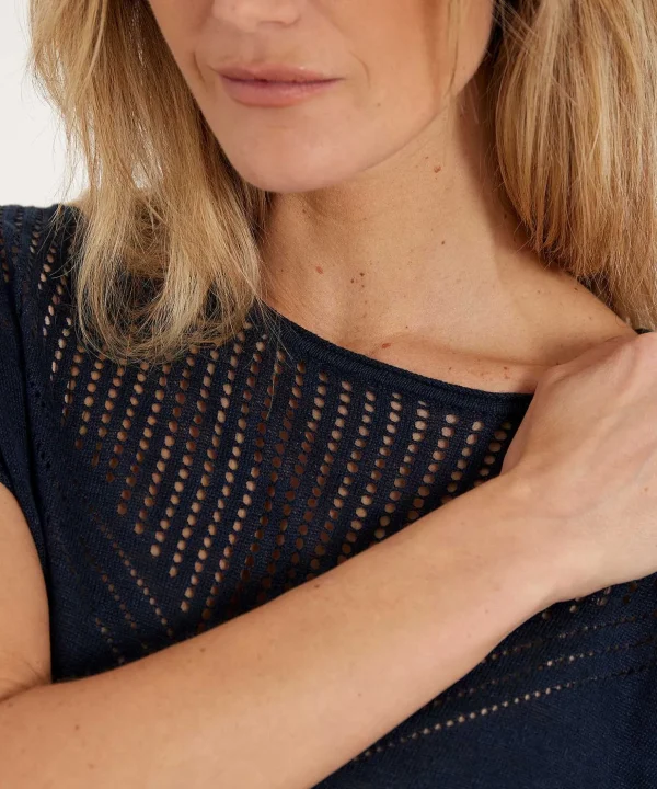 Linen Sweater Pointelle*Emotions Cheap