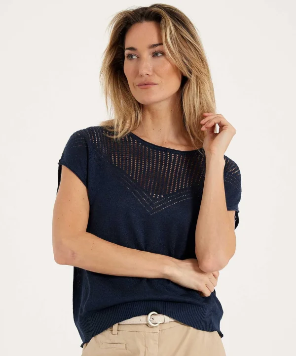 Linen Sweater Pointelle*Emotions Cheap