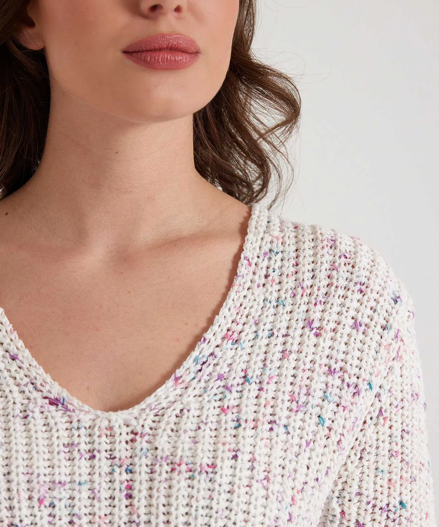 emotions_ribbon_yarn_swea_1.webp Ribbon Yarn Sweater V-Neck*Emotions Discount
