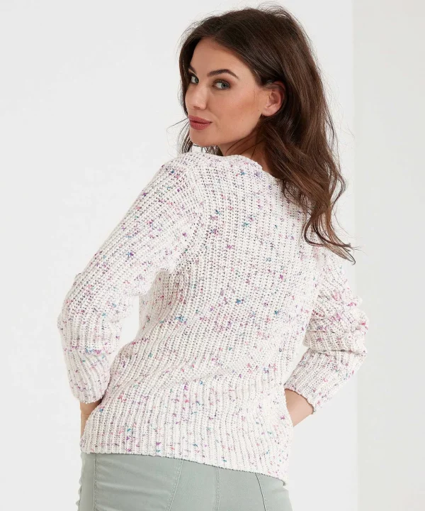 Ribbon Yarn Sweater V-Neck*Emotions Discount
