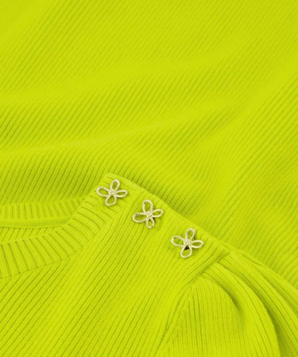 Rib Sweater Button Detail Lillian*Fabienne Chapot Cheap