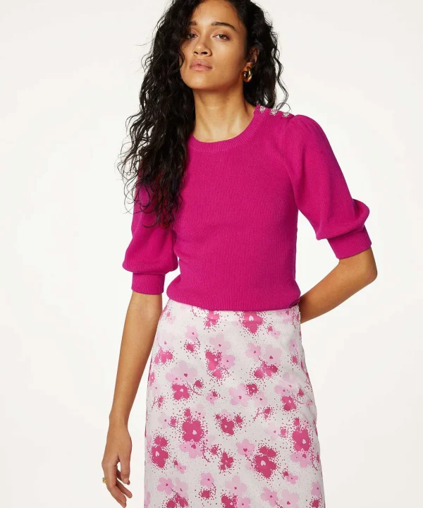 Rib Sweater Button Detail Lillian*Fabienne Chapot Cheap