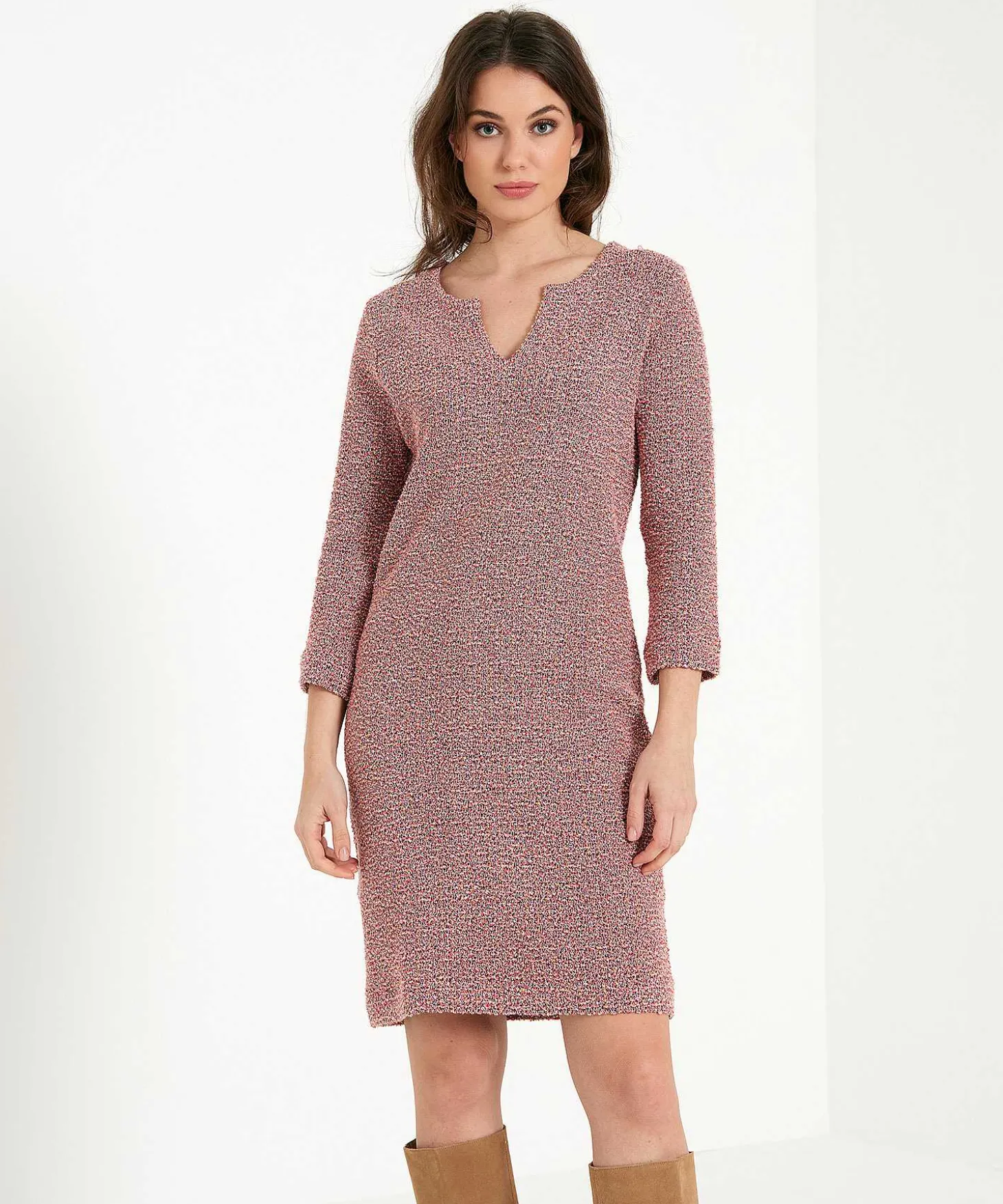 giulia_e_tu_boucle_dress__0.webp Boucle Dress Cutout Neck*GIULIA E TU Cheap