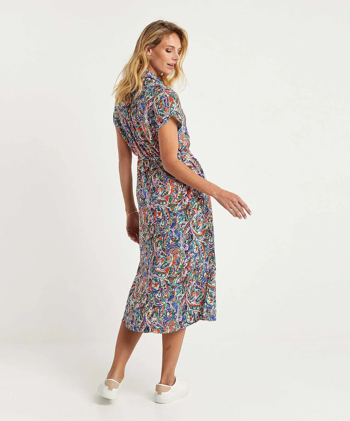 giulia_e_tu_buttondown_dr_0.webp Button-Down Dress Multi Paisley*GIULIA E TU Cheap