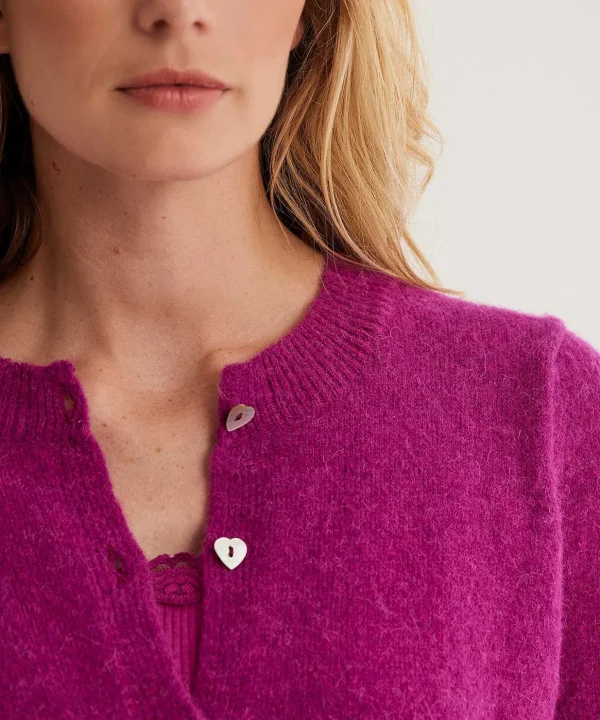 Cardigan Puff Sleeve Heart Buttons*Giulia e Tu Clearance