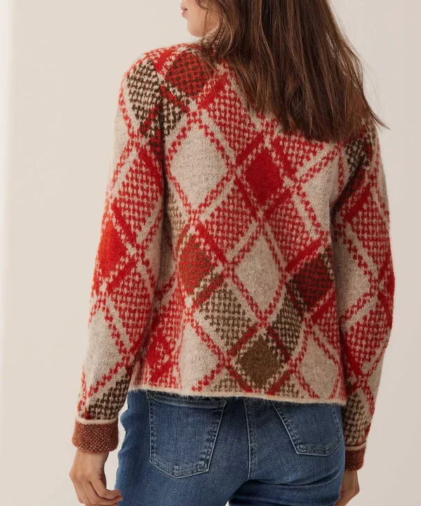 Cardigan Wool Mix Fancy Argyle*GIULIA E TU Online