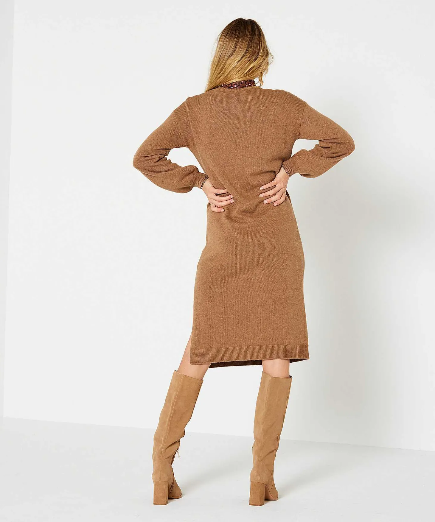 giulia_e_tu_dress_balloon_0.webp Dress Balloon Sleeve Wool/Cashmere*Giulia e Tu Store