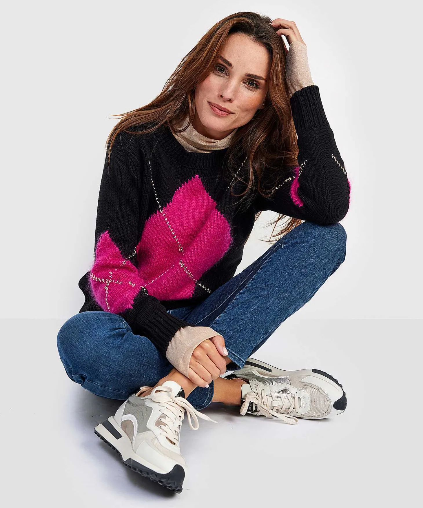 giulia_e_tu_knitted_sweat_0.webp Knitted Sweater Argyle Pattern*GIULIA E TU Cheap