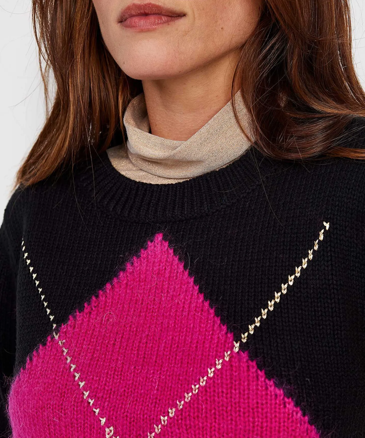 giulia_e_tu_knitted_sweat_2.webp Knitted Sweater Argyle Pattern*GIULIA E TU Cheap