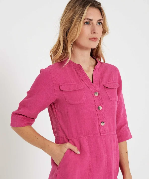Linen Dress Pockets*GIULIA E TU Cheap