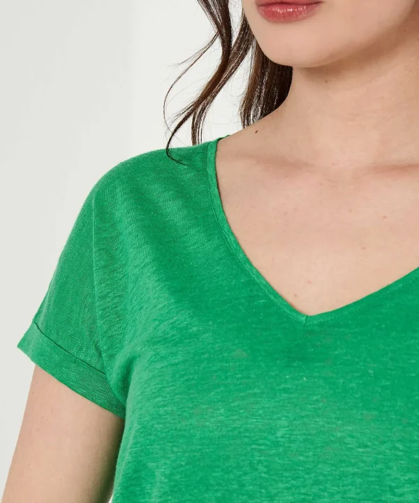 Linen Shirt V-Neck*GIULIA E TU Clearance