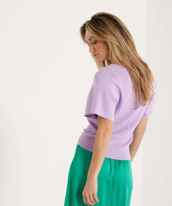 Pointelle Sweater V-Neck*GIULIA E TU Store
