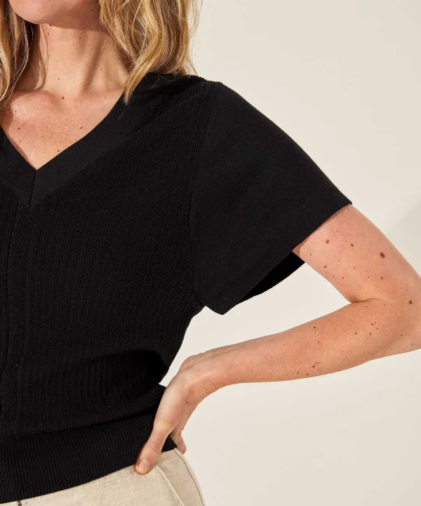 Pointelle Sweater V-Neck*GIULIA E TU Shop