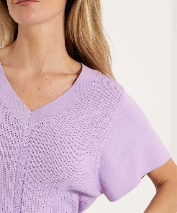 Pointelle Sweater V-Neck*GIULIA E TU Store