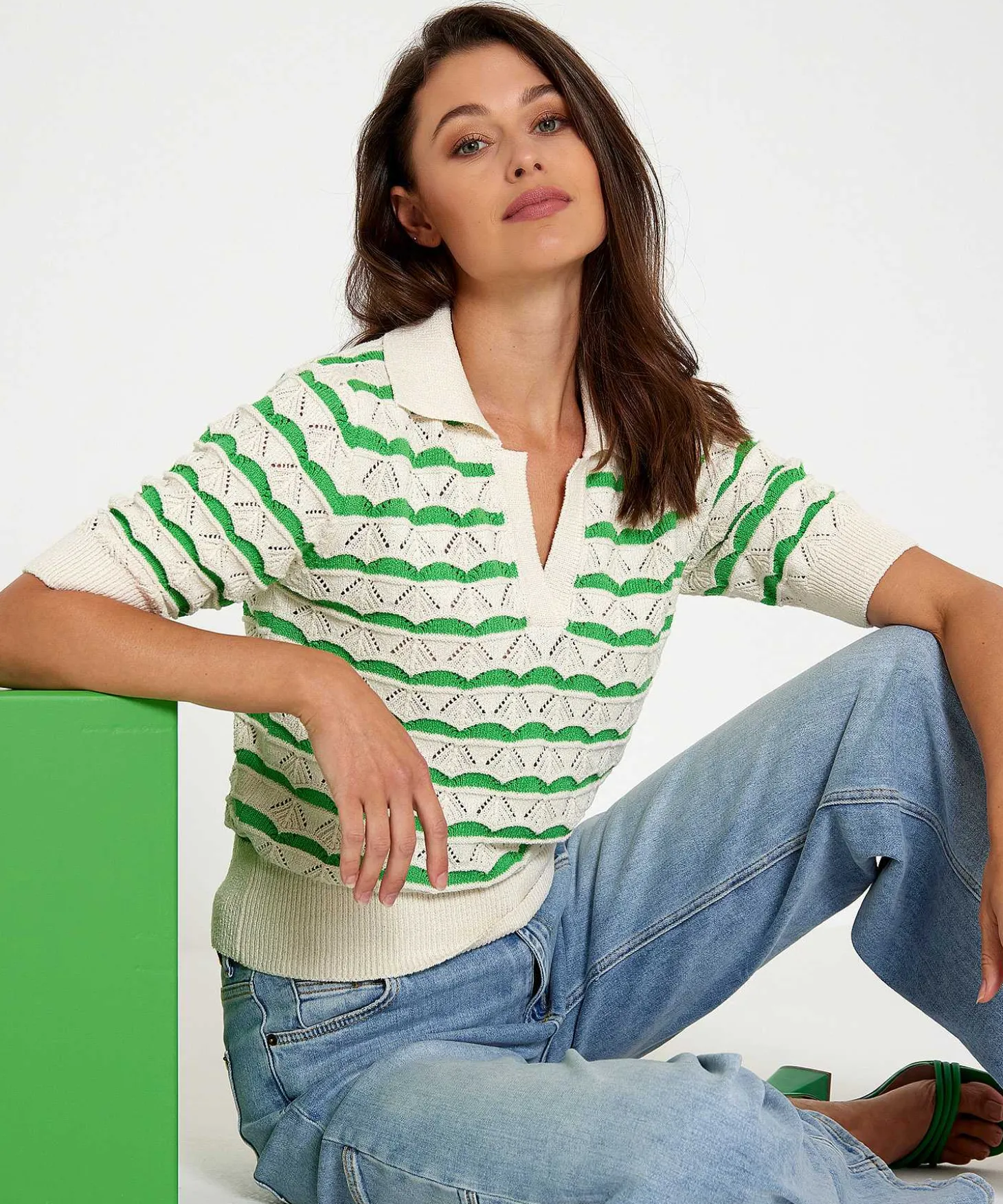 giulia_e_tu_polo_shirt_fa_3.webp Polo Shirt Fancy Ajour*Giulia e Tu Sale