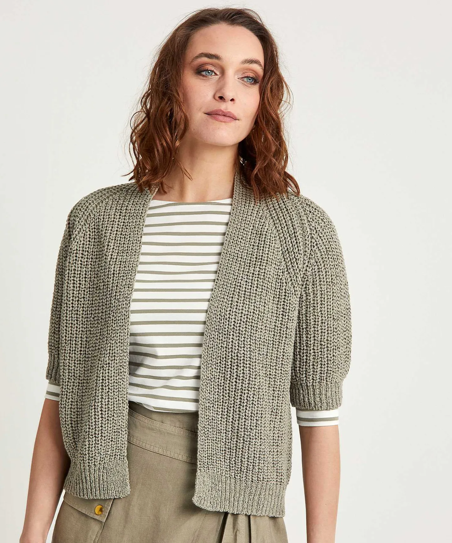 giulia_e_tu_ribbon_yarn_c_3.webp Ribbon Yarn Cardigan Short Sleeve*GIULIA E TU Best